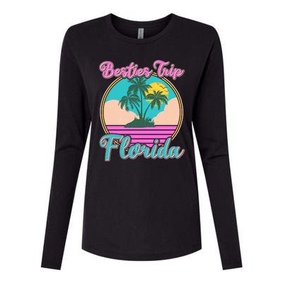 Retro VIntage Besties Trip Florida Womens Cotton Relaxed Long Sleeve T-Shirt