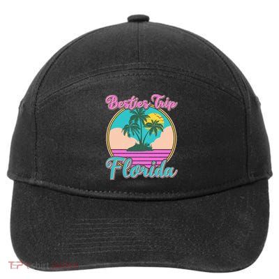 Retro VIntage Besties Trip Florida 7-Panel Snapback Hat