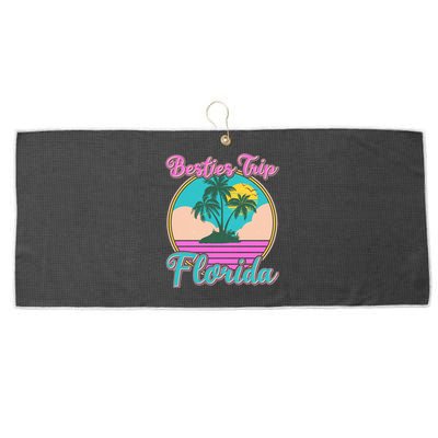 Retro VIntage Besties Trip Florida Large Microfiber Waffle Golf Towel