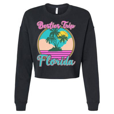 Retro VIntage Besties Trip Florida Cropped Pullover Crew