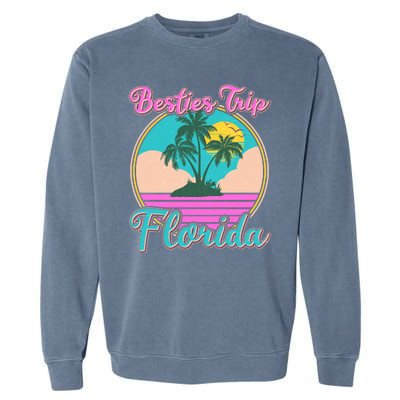 Retro VIntage Besties Trip Florida Garment-Dyed Sweatshirt