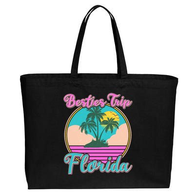 Retro VIntage Besties Trip Florida Cotton Canvas Jumbo Tote