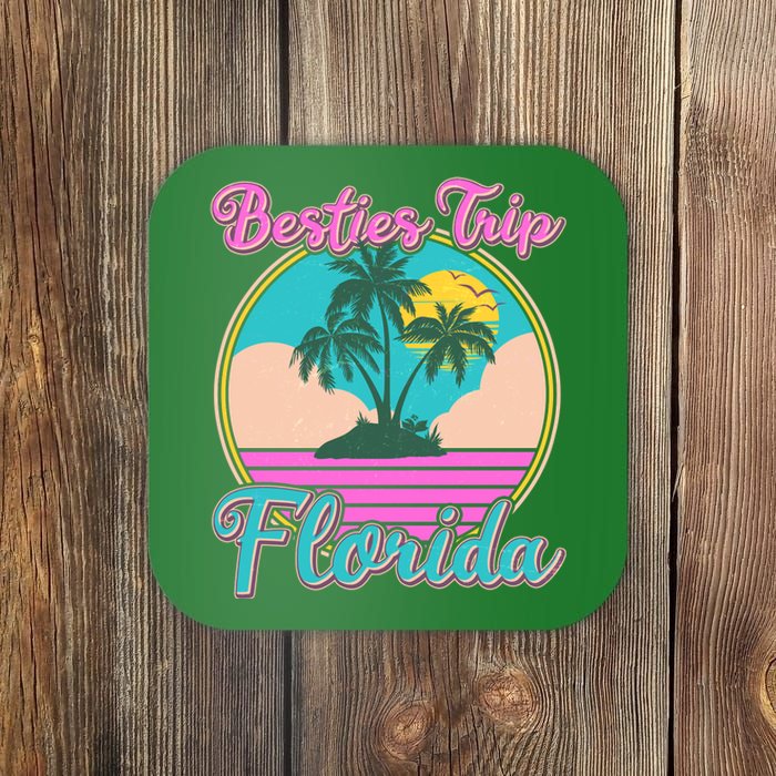 Retro VIntage Besties Trip Florida Coaster