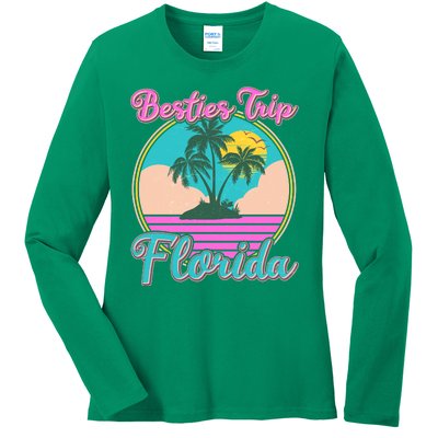 Retro VIntage Besties Trip Florida Ladies Long Sleeve Shirt