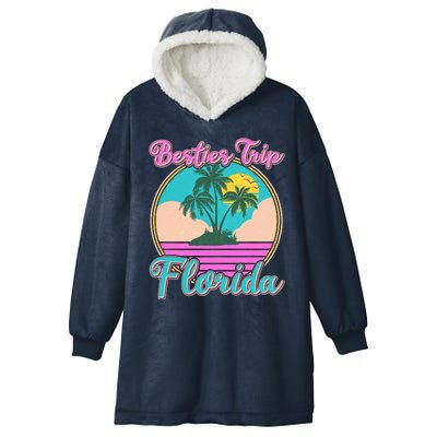 Retro VIntage Besties Trip Florida Hooded Wearable Blanket