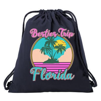 Retro VIntage Besties Trip Florida Drawstring Bag