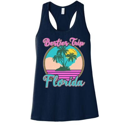 Retro VIntage Besties Trip Florida Women's Racerback Tank