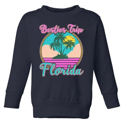 Retro VIntage Besties Trip Florida Toddler Sweatshirt