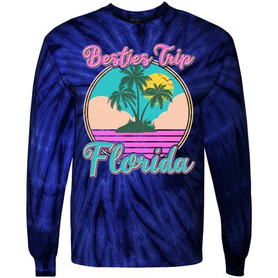 Retro VIntage Besties Trip Florida Tie-Dye Long Sleeve Shirt