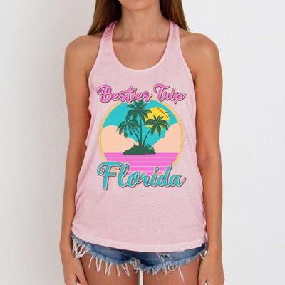 Retro VIntage Besties Trip Florida Women's Knotted Racerback Tank