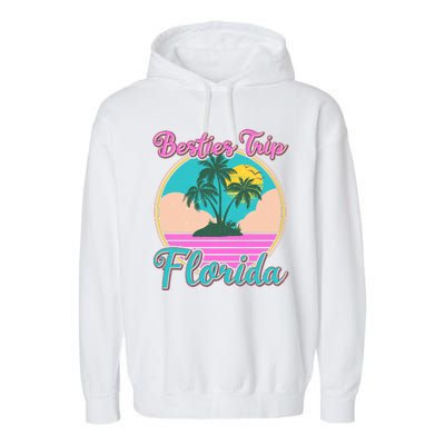 Retro VIntage Besties Trip Florida Garment-Dyed Fleece Hoodie