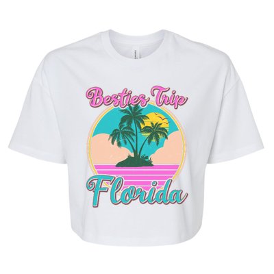 Retro VIntage Besties Trip Florida Bella+Canvas Jersey Crop Tee