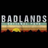 Retro Vintage Badlands National Park Button