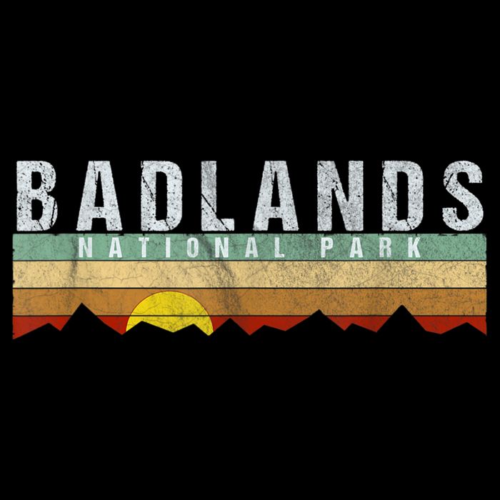Retro Vintage Badlands National Park Button