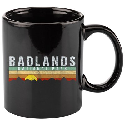 Retro Vintage Badlands National Park 11oz C Handle Ceramic Mug