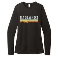 Retro Vintage Badlands National Park Womens CVC Long Sleeve Shirt