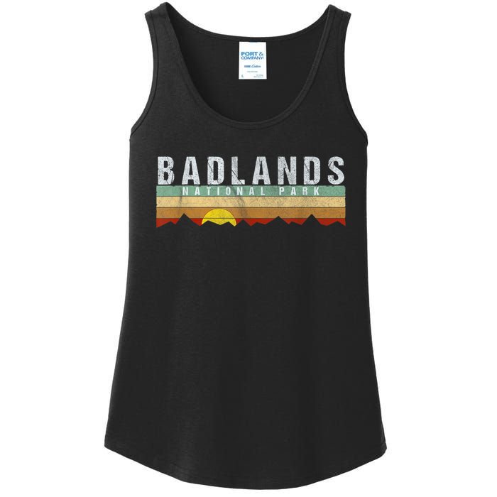 Retro Vintage Badlands National Park Ladies Essential Tank