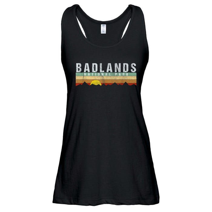 Retro Vintage Badlands National Park Ladies Essential Flowy Tank