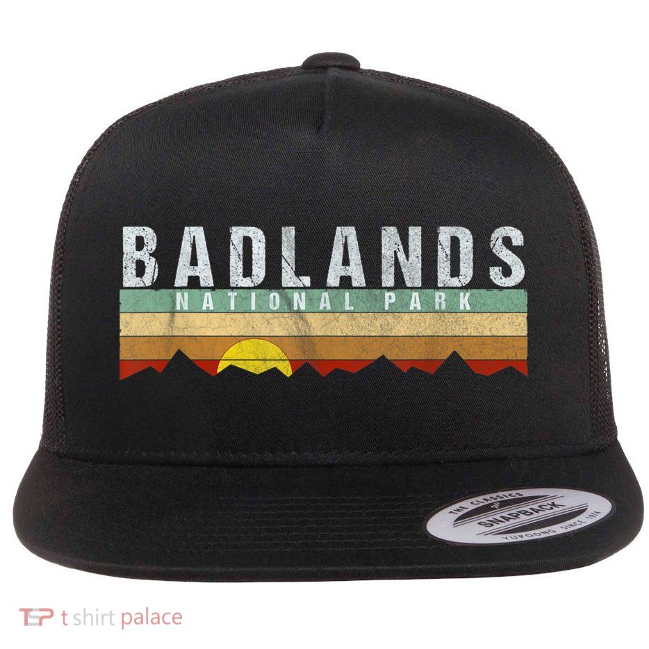 Retro Vintage Badlands National Park Flatbill Hat