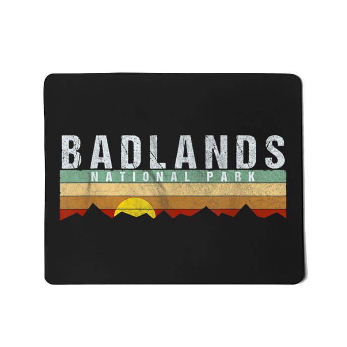 Retro Vintage Badlands National Park Mousepad