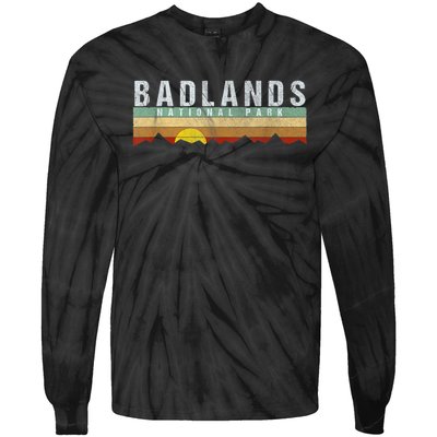 Retro Vintage Badlands National Park Tie-Dye Long Sleeve Shirt