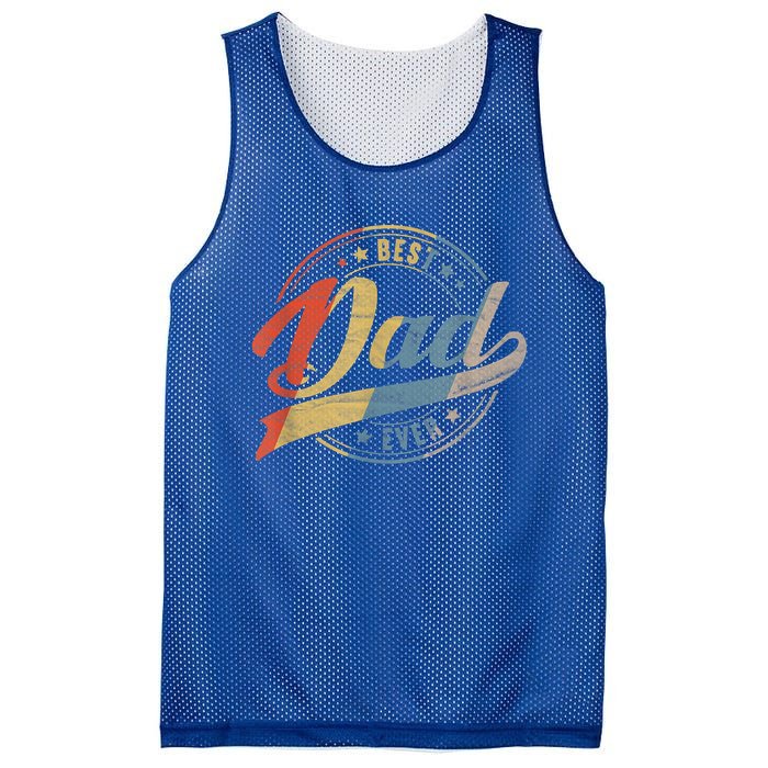 Retro Vintage Best Dad Ever Father Daddy Fathers Day Gift Mesh Reversible Basketball Jersey Tank