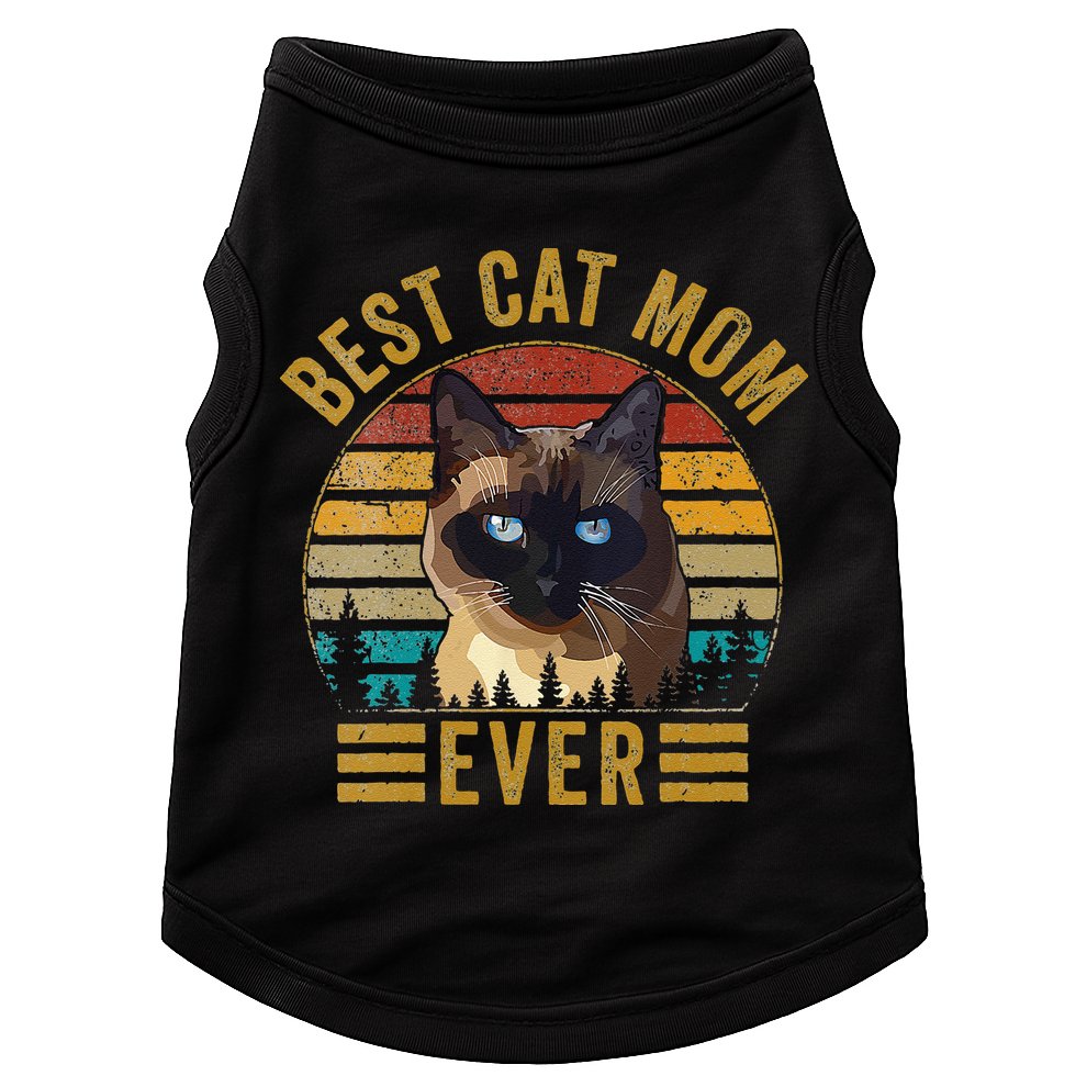 Retro Vintage Best Cat Mom Ever Mothers Day Siamese Cat Cute Doggie Tank