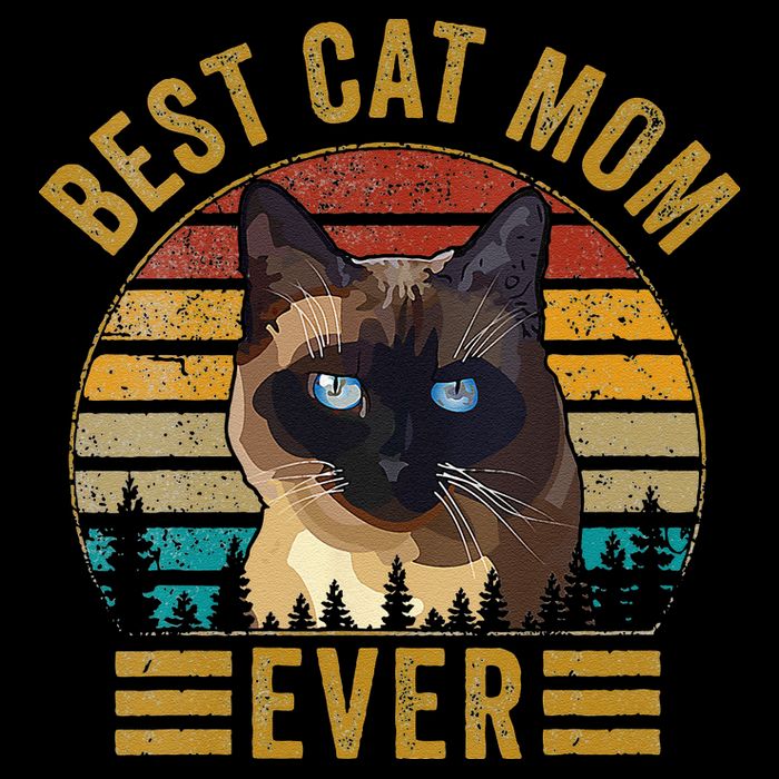 Retro Vintage Best Cat Mom Ever Mothers Day Siamese Cat Cute Apron