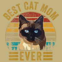 Retro Vintage Best Cat Mom Ever Mothers Day Siamese Cat Cute Button