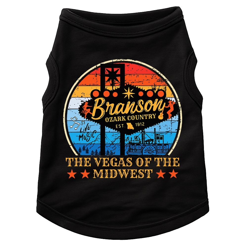 Retro Vintage Branson Missouri Vegas Of The Midwest Tourism Doggie Tank