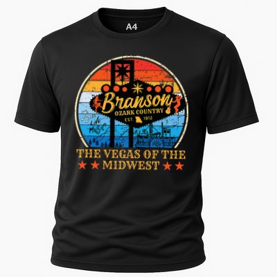 Retro Vintage Branson Missouri Vegas Of The Midwest Tourism Cooling Performance Crew T-Shirt