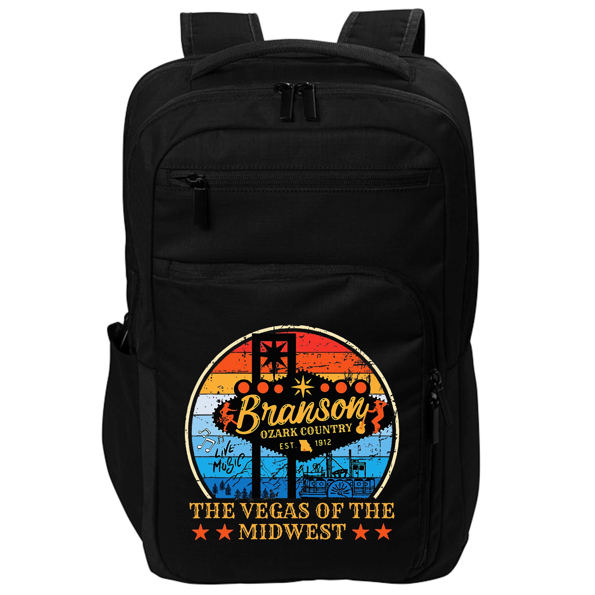 Retro Vintage Branson Missouri Vegas Of The Midwest Tourism Impact Tech Backpack