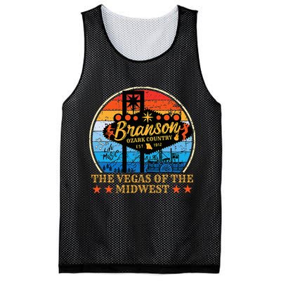 Retro Vintage Branson Missouri Vegas Of The Midwest Tourism Mesh Reversible Basketball Jersey Tank