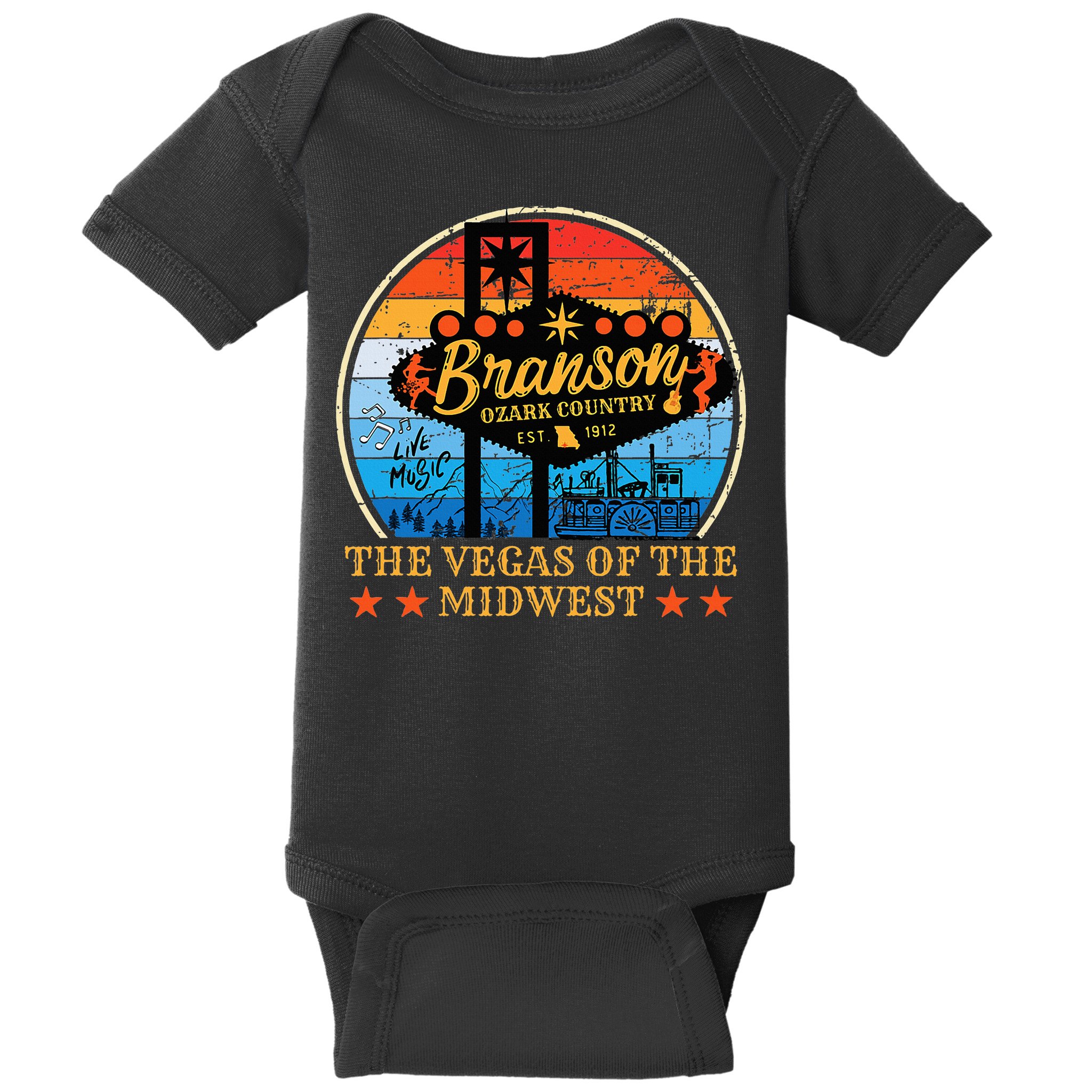 Retro Vintage Branson Missouri Vegas Of The Midwest Tourism Baby Bodysuit