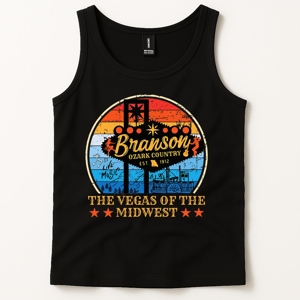 Retro Vintage Branson Missouri Vegas Of The Midwest Tourism Tank Top