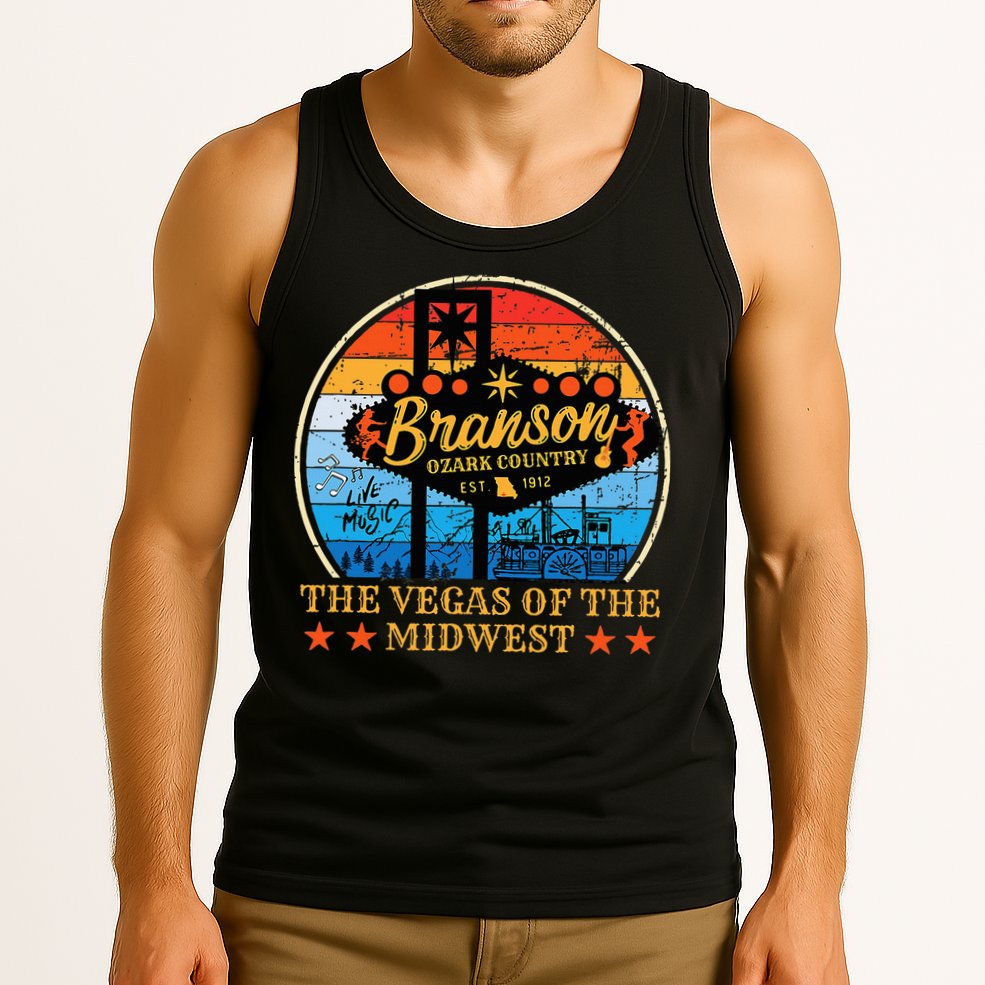 Retro Vintage Branson Missouri Vegas Of The Midwest Tourism Tank Top