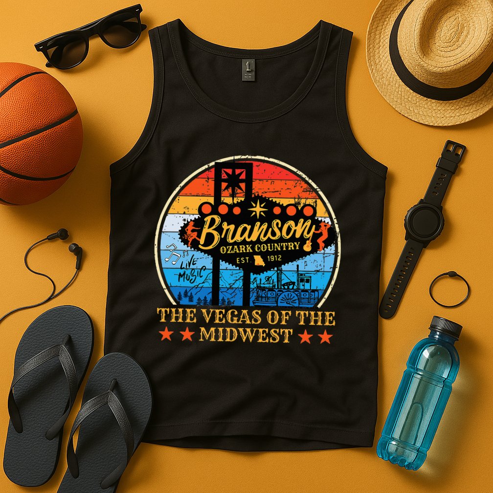 Retro Vintage Branson Missouri Vegas Of The Midwest Tourism Tank Top