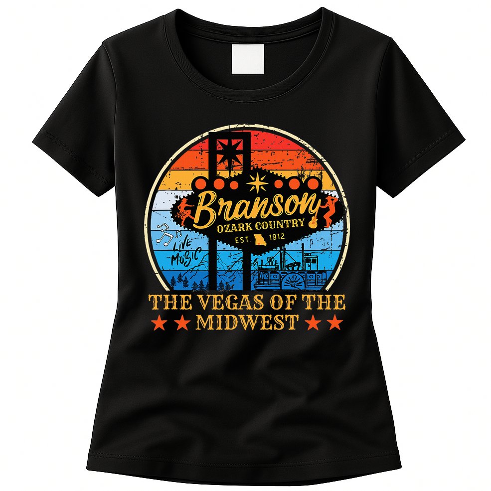 Retro Vintage Branson Missouri Vegas Of The Midwest Tourism Womens T-Shirt
