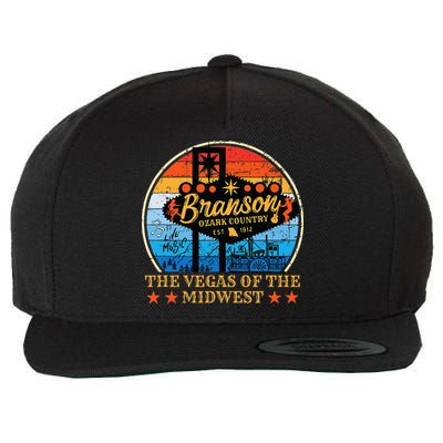 Retro Vintage Branson Missouri Vegas Of The Midwest Tourism Wool Snapback Cap