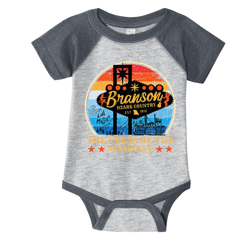 Retro Vintage Branson Missouri Vegas Of The Midwest Tourism Infant Baby Jersey Bodysuit