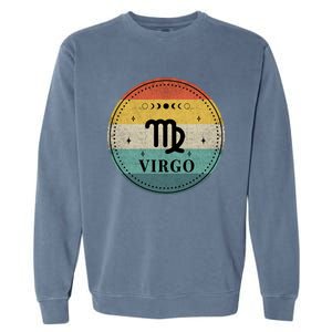 Retro Virgo Birthday Zodiac Sign Virgo Cute Gift Garment-Dyed Sweatshirt