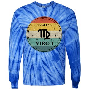 Retro Virgo Birthday Zodiac Sign Virgo Cute Gift Tie-Dye Long Sleeve Shirt