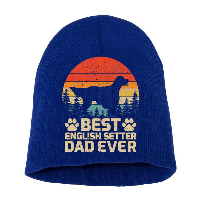 Retro Vintage Best English Setter Dad Ever Fathers Day Funny Gift Short Acrylic Beanie