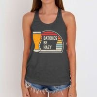 Retro Vintage Batches Be Hazy For Home Brewing Craft Beer Women's Knotted Racerback Tank