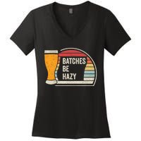 Retro Vintage Batches Be Hazy For Home Brewing Craft Beer Women's V-Neck T-Shirt