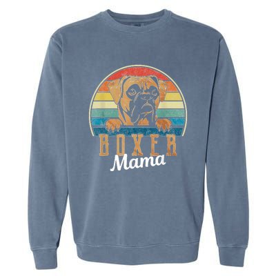 Retro Vintage Boxer Mama Boxer Dog Mom Garment-Dyed Sweatshirt