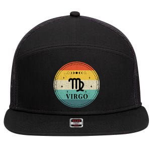 Retro Virgo Birthday Zodiac Sign Virgo 7 Panel Mesh Trucker Snapback Hat