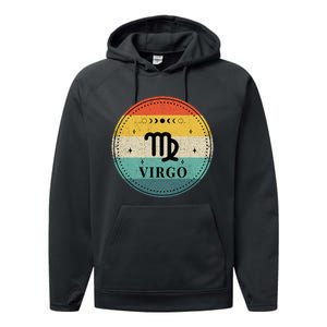 Retro Virgo Birthday Zodiac Sign Virgo Performance Fleece Hoodie