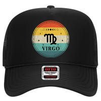 Retro Virgo Birthday Zodiac Sign Virgo High Crown Mesh Back Trucker Hat