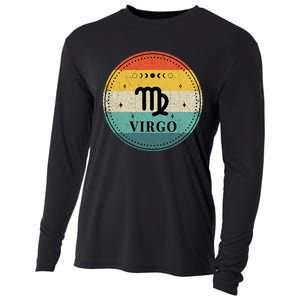 Retro Virgo Birthday Zodiac Sign Virgo Cooling Performance Long Sleeve Crew